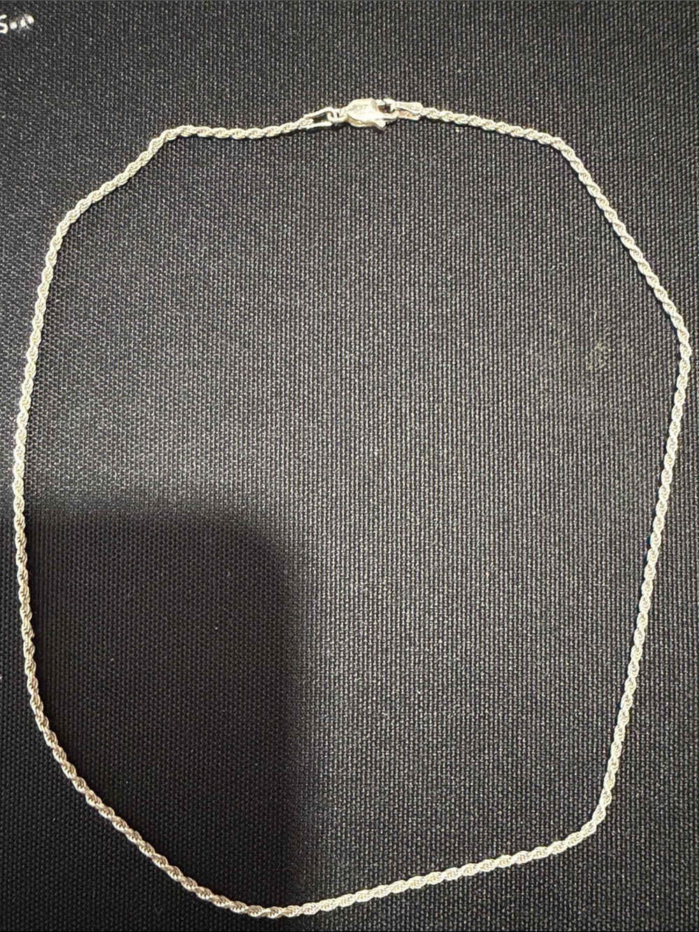 Mexican Sterling Silver 925  Rope Chain Necklace - White Silver Tone